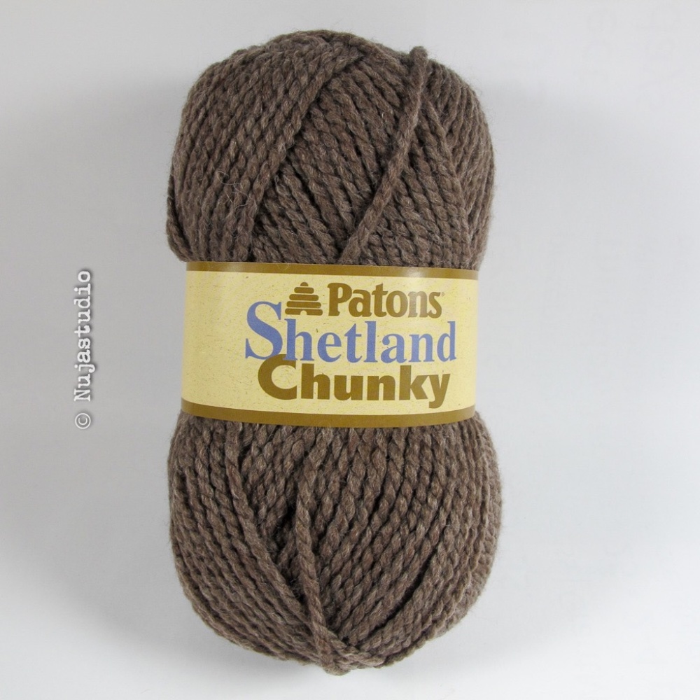 2 Skeins Patons Shetland Chunky Yarn Deep Taupe Knitting Crochet Craft NWT